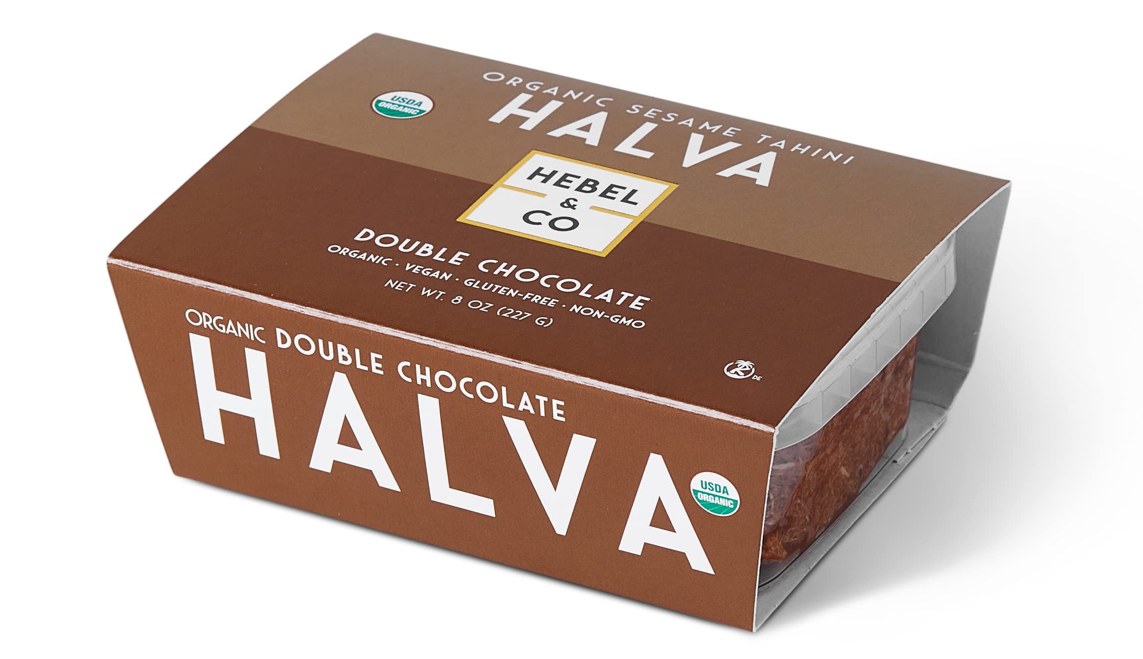 HEBEL & CO Double Chocolate Halva - 8 oz | USDA Organic Certified, Gluten Free, Vegan & Kosher Snack | Perfect for Dessert, Gift Giving & Healthy Treats