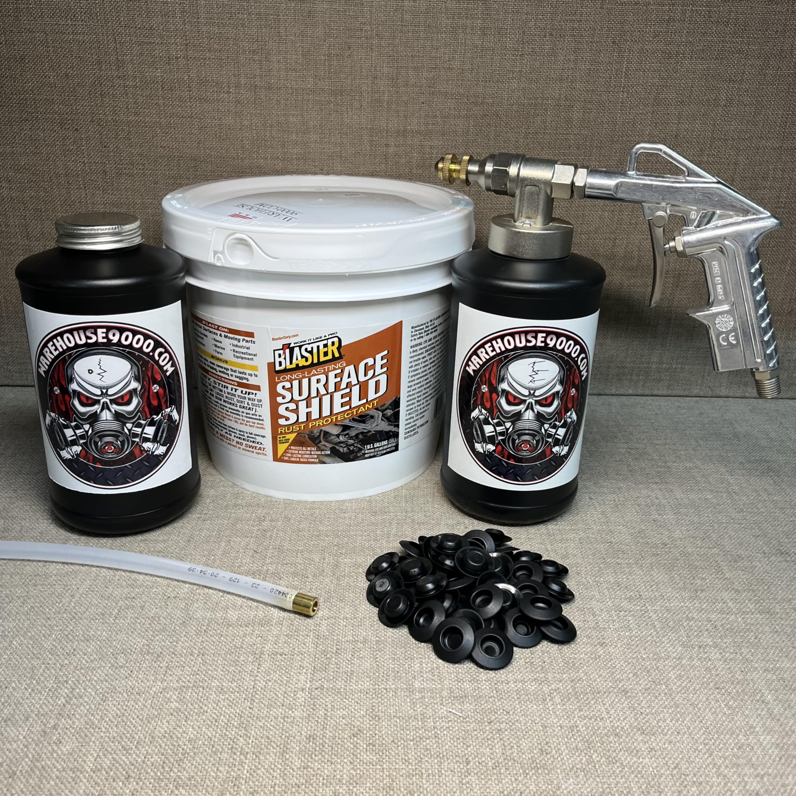 PB Blaster Surface Shield Gallon - Pro Undercoating Spray Gun with Straight Wand, 2 Quart Bottle & 50 Rust Plugs - Rust Prevention for Automotive, Marine & Industrial Equipment