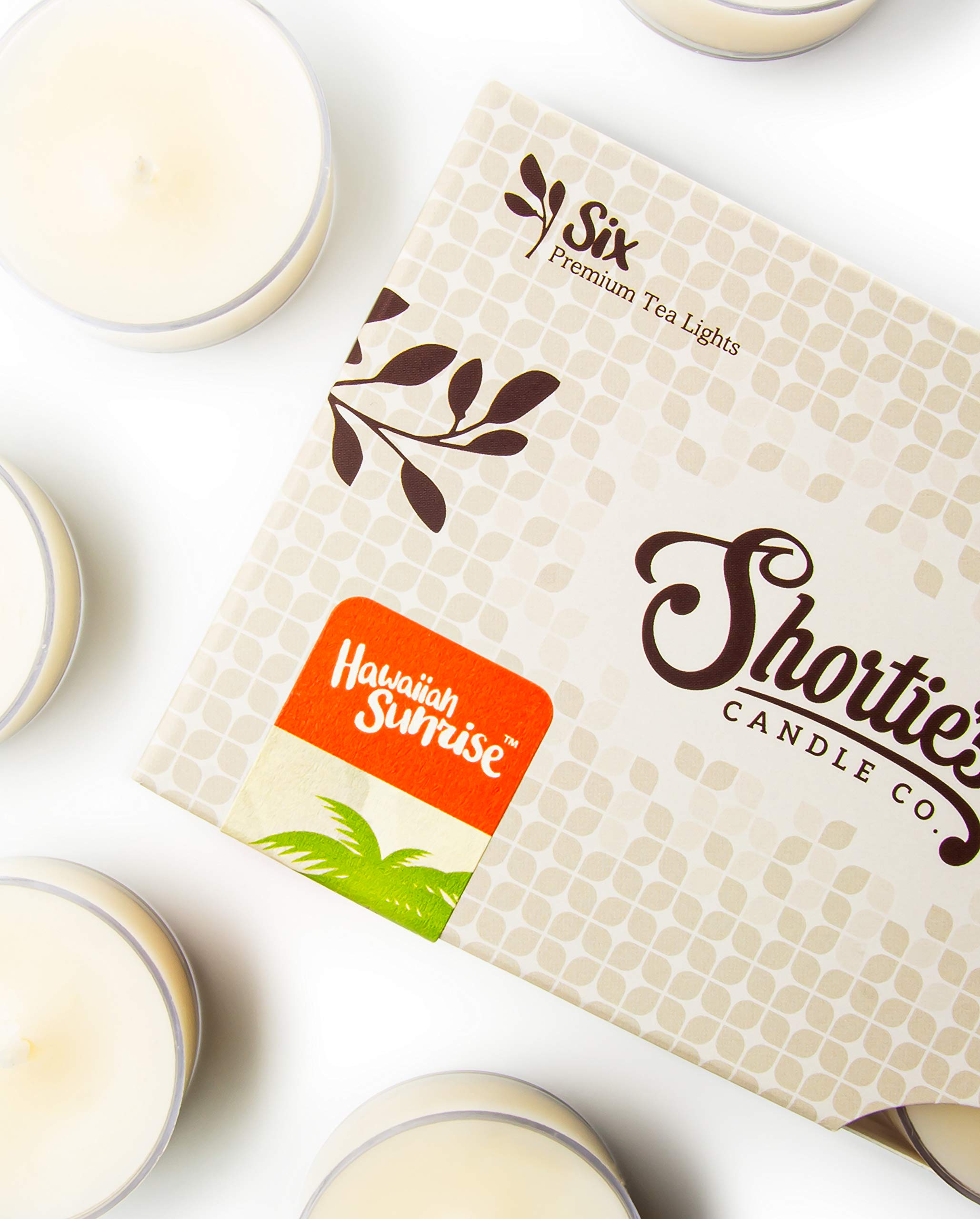 Hawaiian Sunrise Premium Scented Tealight Candles - 6 Pack Orange Essential Oil Candles, Highly Fragranced, Made in USA - Fresh & Clean Collection - Perfect for Relaxation, Spa, Meditation & Home Decor