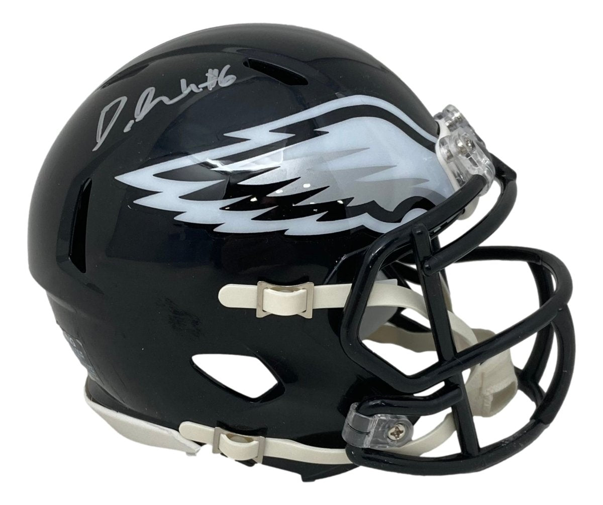 Devonta Smith Autographed Philadelphia Eagles Alternate Mini Speed Helmet - Officially Licensed NFL Collectible for Fans, Display, and Gifts