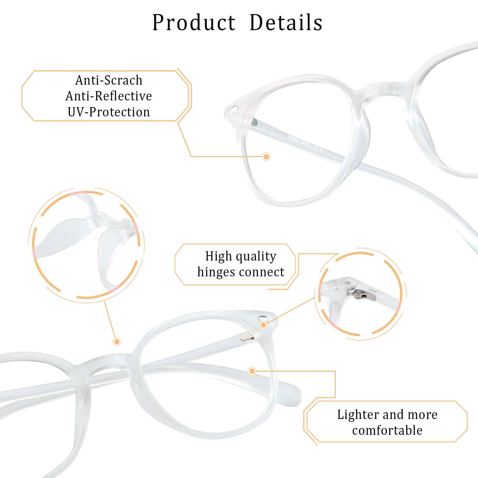 LifeArt Blue Light Blocking Glasses for Computer & Gaming - Anti Eyestrain Reading Glasses with UV Protection - Reduce Eye Fatigue for Office Work, Online Classes & Nighttime Screen Use