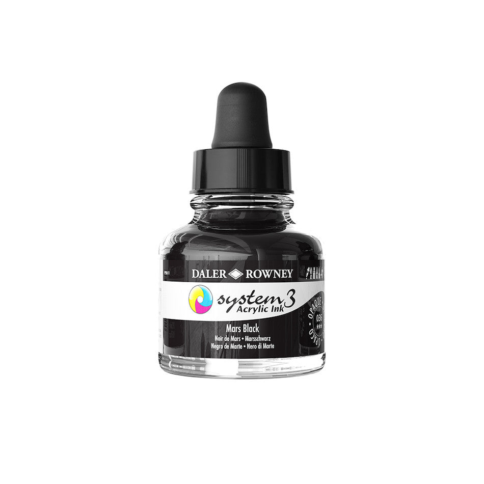 Daler Rowney System3 Acrylic Ink 29.5ml - Professional Artist Paint for Canvas, Paper & Fabric - Vibrant Waterproof Colors for Calligraphy, Illustration & Mixed Media Art