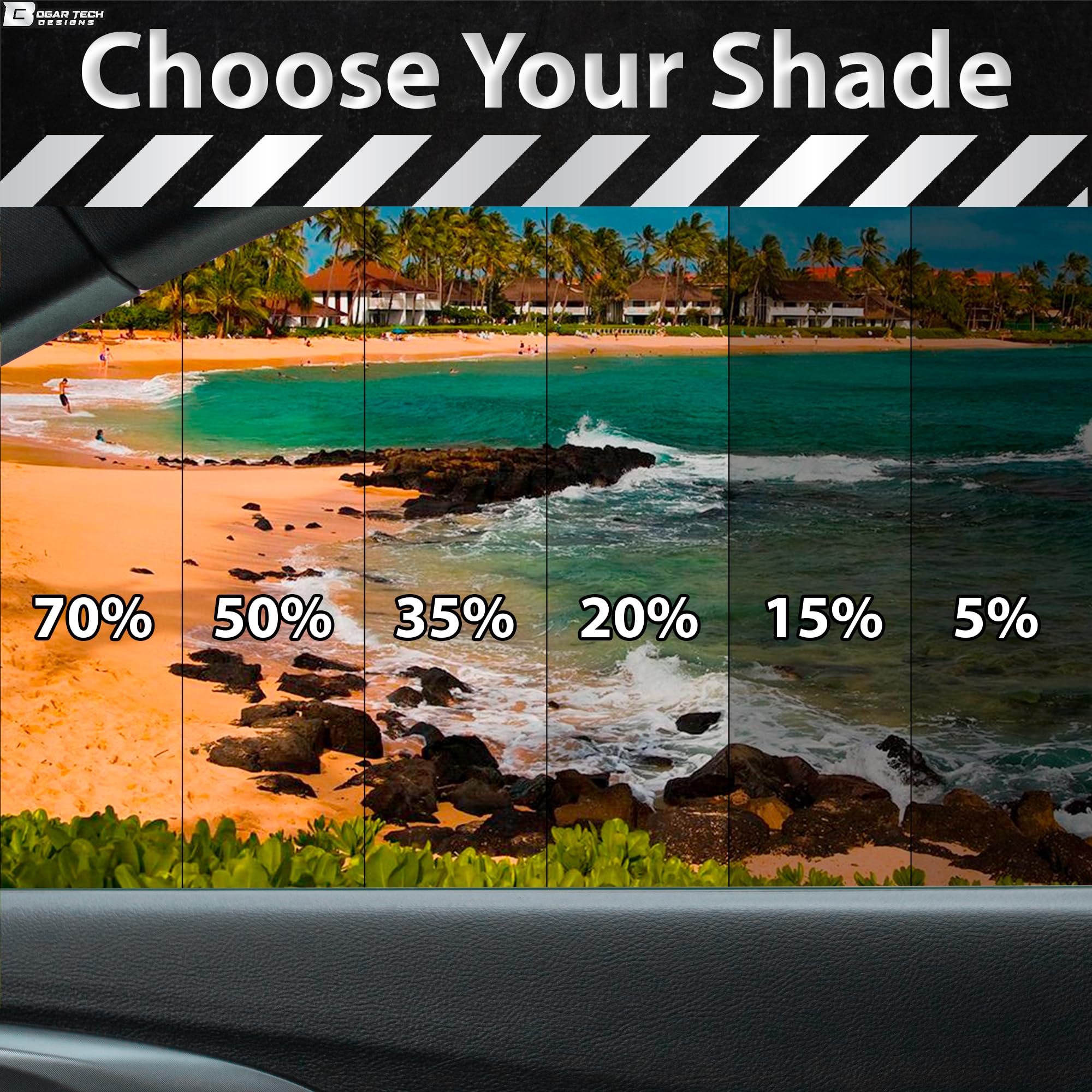 BOGAR TECH DESIGNS - Premium Precut Nano-Ceramic Window Tint Kit for Tesla Model 3 (2021-2023) - 35% VLT, UV Protection & Heat Rejection - Perfect for Sun Protection & Privacy While Driving