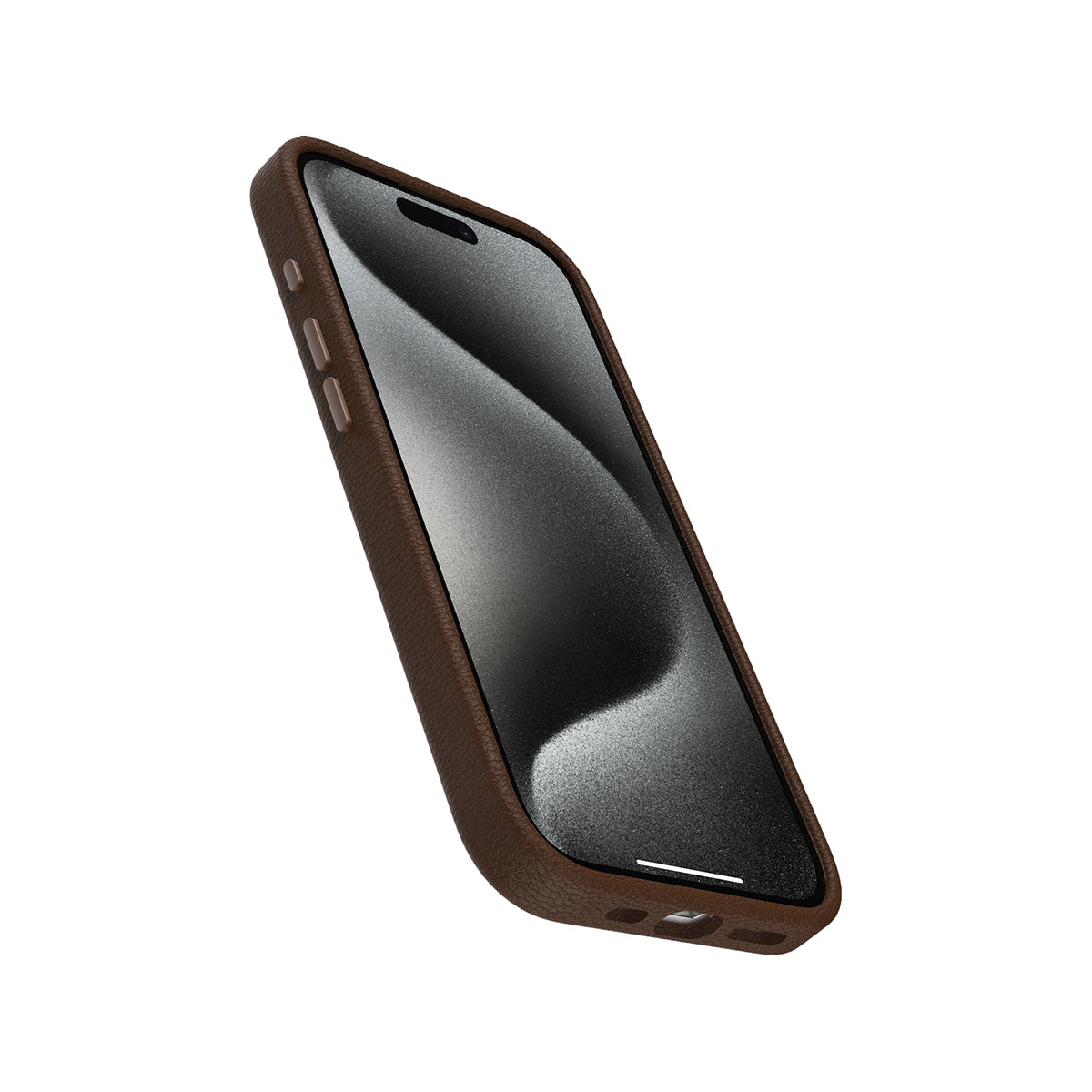 OtterBox Symmetry Cactus Leather Phone Case for iPhone 15 Pro - Premium Brown Vegan Leather Protective Cover | Slim Fit, Drop Protection & Scratch Resistant | Perfect for Work, Travel & Everyday Use