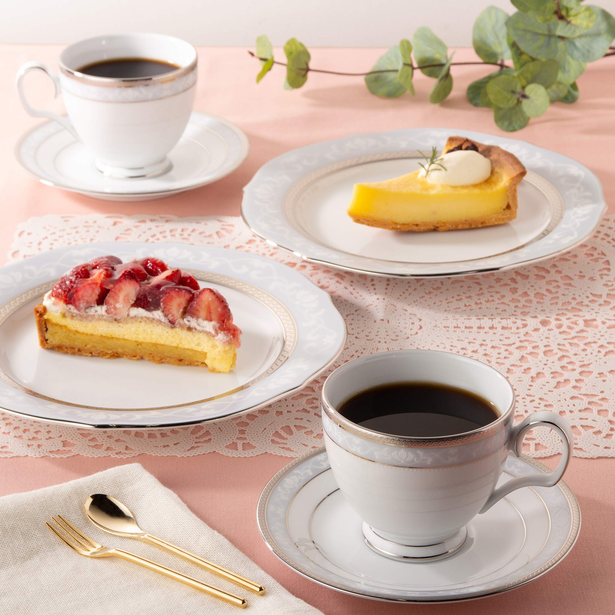Noritake Hampshire Platinum Fine Porcelain Accent Plates (Set of 2) - 9.1 Inch (23 cm) Elegant Dinnerware for Formal Dining & Special Occasions