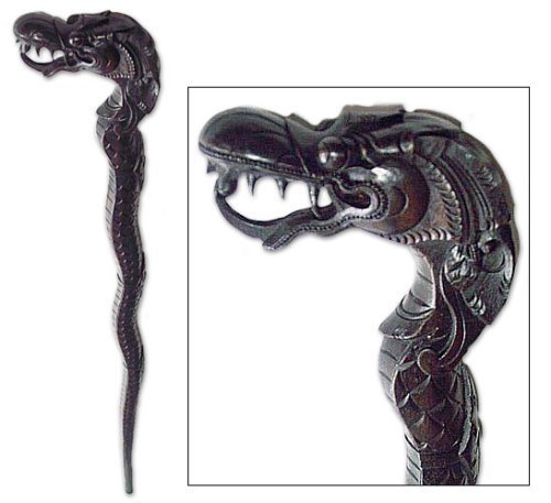 OMA Handcrafted Wooden Dragon Walking Cane - Elegant Walking Stick with Dragon Head Design, Perfect for Hiking, Cosplay & Medieval Home Decor