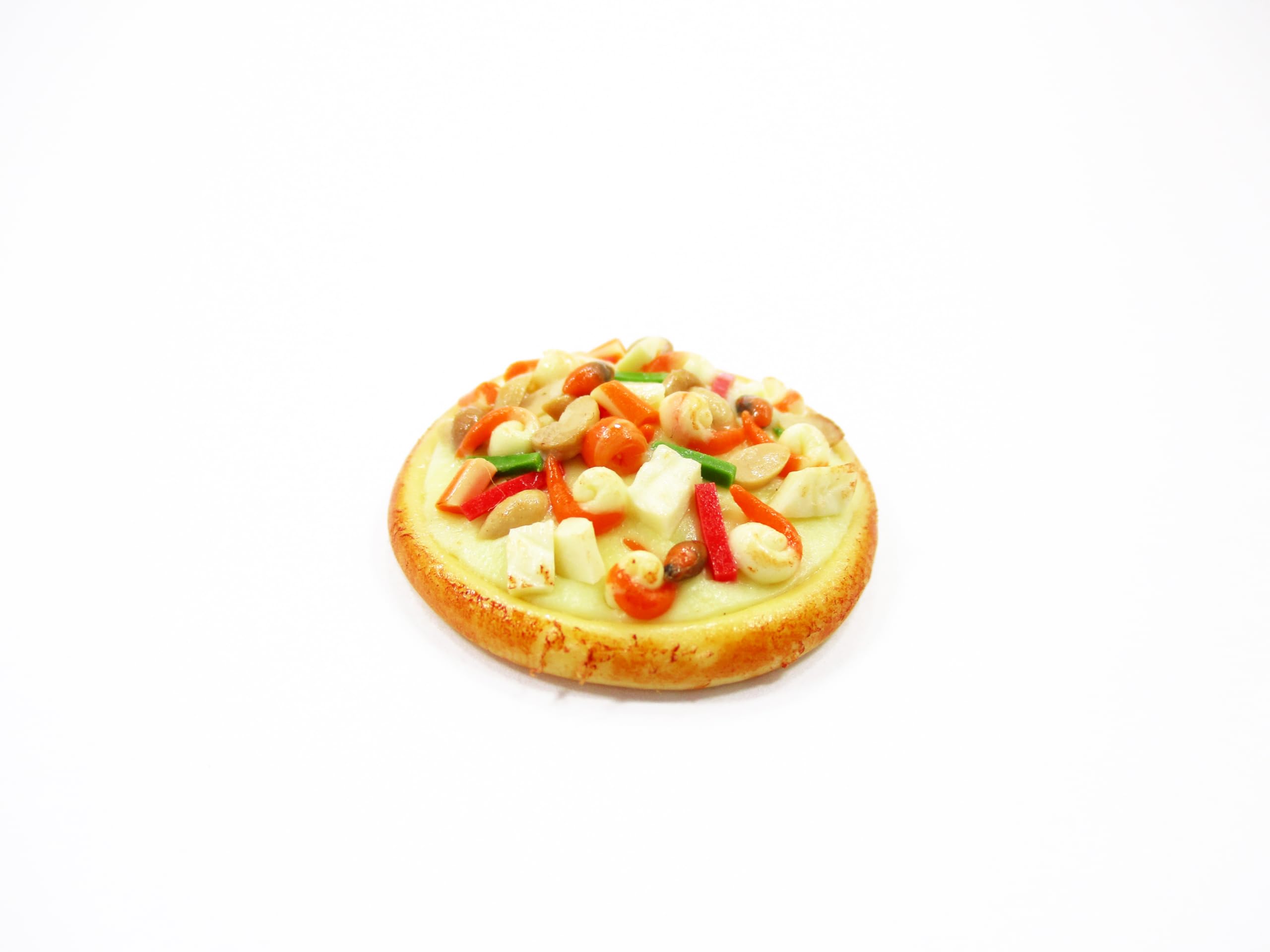 Miniature Dollhouse Food - 1:12 Scale Seafood Sausage Pizza Pan for Dollhouse Decorations | Realistic Mini Pizza Accessories for Doll Kitchens, DIY Crafts & Collectibles
