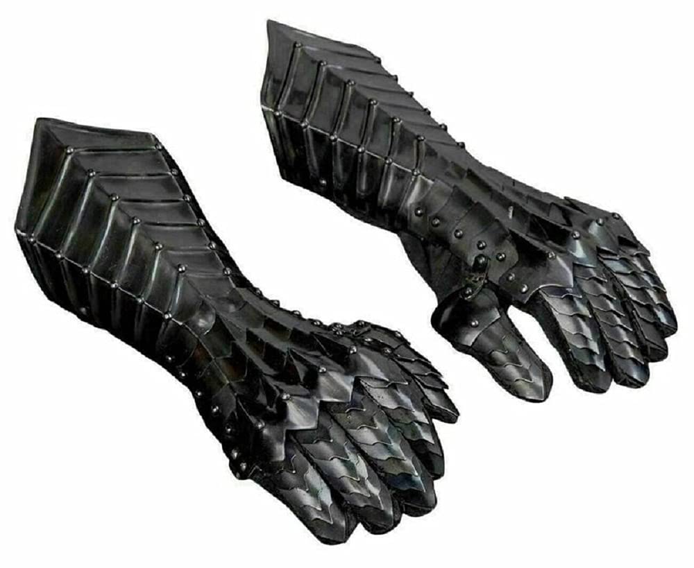 Nazgul Gauntlets Steel - Medieval Armor Gloves for Lord of The Rings Cosplay, LARP, Fantasy Costume & Collectible Display