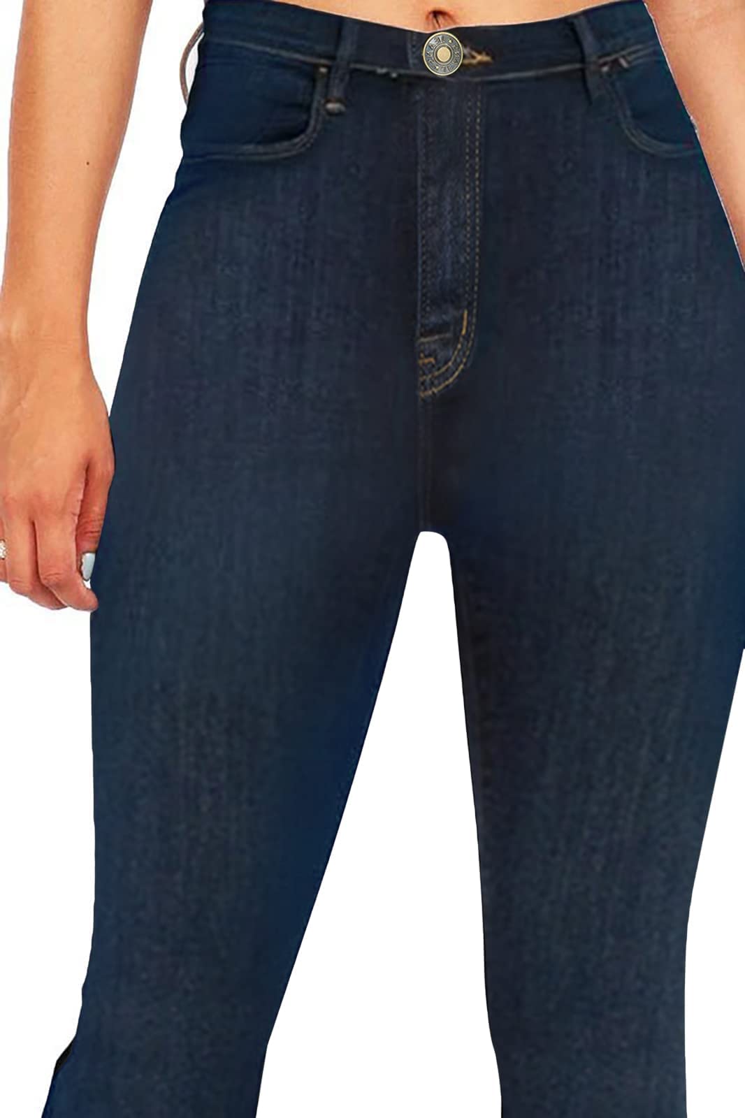 BISUAL Women's High Waist Stretch Denim Jeans - Slimming Wide Leg Flare Bell Bottom Pants for Casual & Office Wear | Comfortable Fashion Jeans for Everyday Outfits and Date Nights