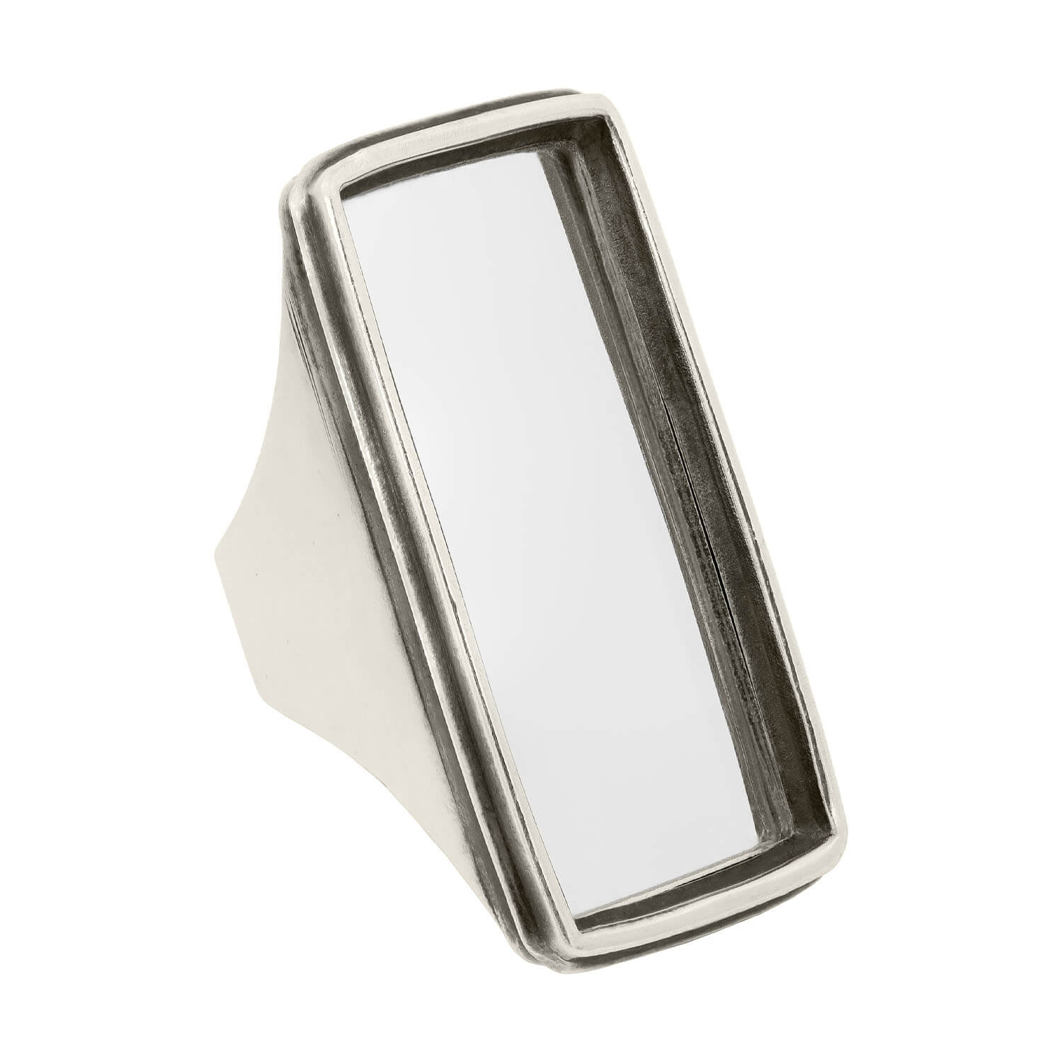 ANN DEMEULEMEESTER Sterling Silver Mirror Ring - Vintage Estate Jewelry for Women, Gothic Punk Fashion Accessory, Perfect for Parties, Concerts & Special Occasions