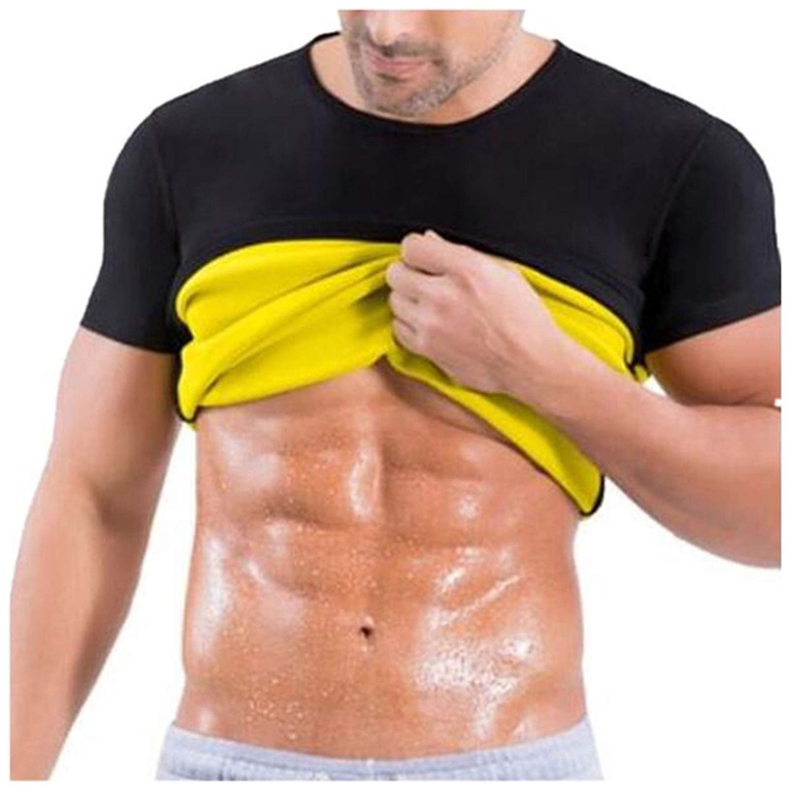 Men's Sweat-Wicking Short Sleeve Workout Vest - Slimming Fitness Shapewear Top with Tummy Control for Women & Men - Gym, Running, Yoga & Everyday Wear