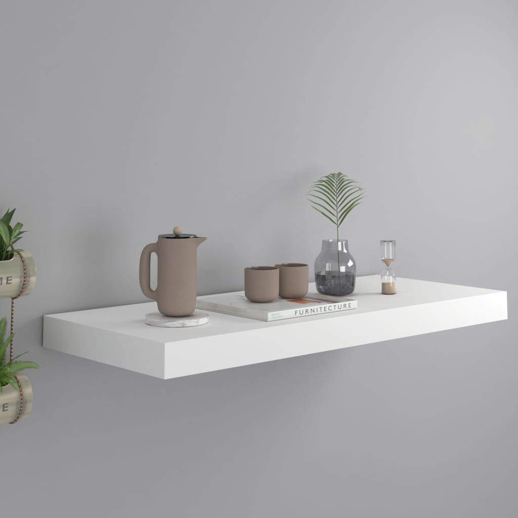 Modern Floating Wall Shelf - White 23.6