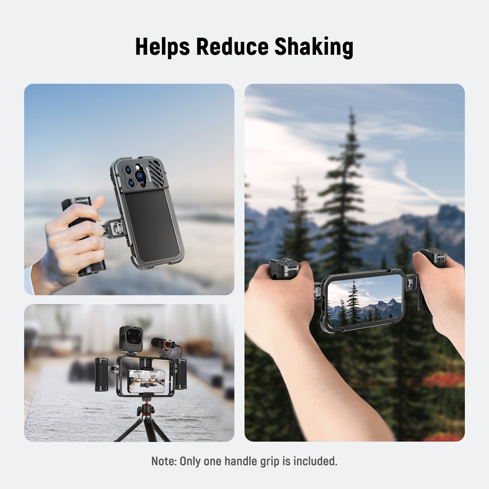 NEEWER PA005E Side Handle Grip with Wireless Remote Control for DSLR Cameras - Perfect for Vlogging, Filmmaking & Photography Accessories