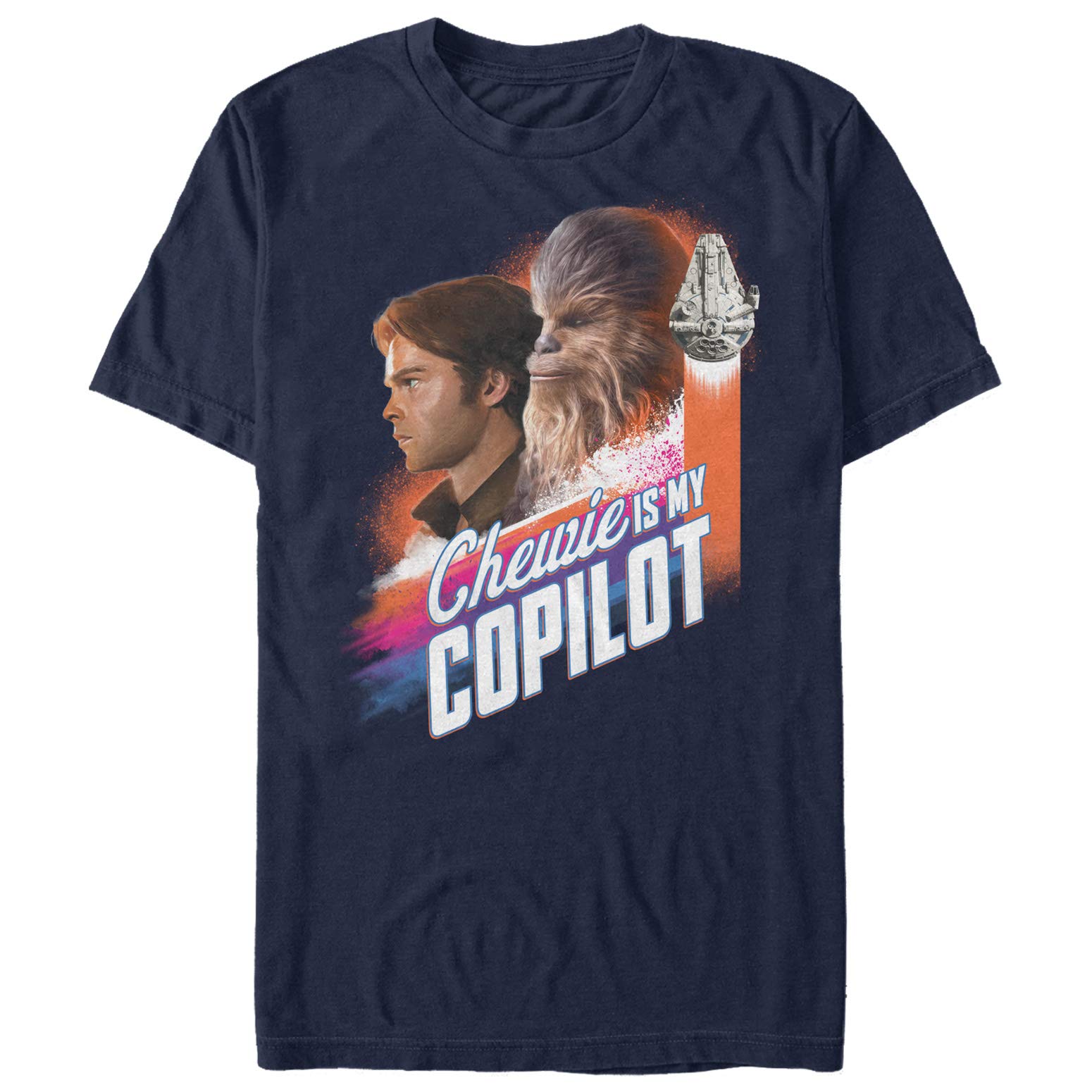 Men's Star Wars Chewie is My Copilot Graphic T-Shirt | Cool Sci-Fi Movie Tee for Fans & Collectors | Perfect for Cosplay, Conventions & Casual Wear