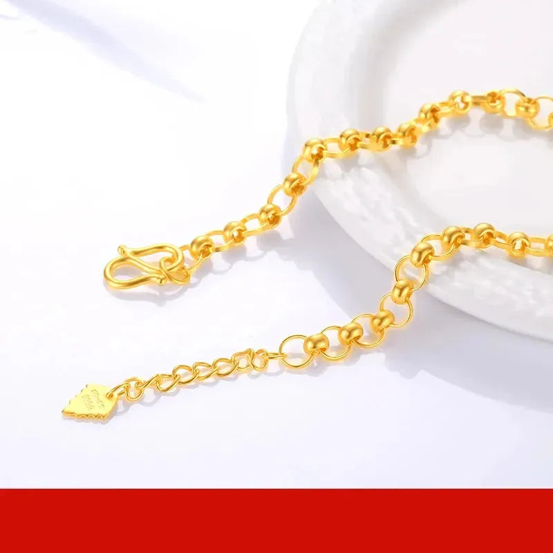 24K Pure Gold Bracelet - 999 Solid Real Gold Bangle for Women, Elegant & Romantic Jewelry Gift for Anniversary, Valentine's Day, Birthday | Trendy & Classic Design | 2023 New Collection