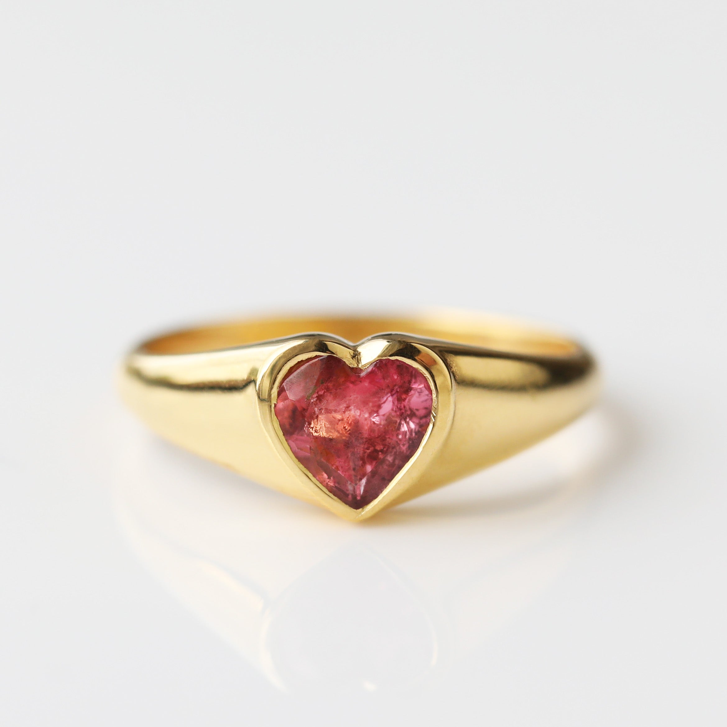 Elegant Tourmaline Heart Signet Ring for Women - Vintage Inspired Jewelry Gift for Her - Perfect for Valentine's Day, Anniversary & Special Occasions