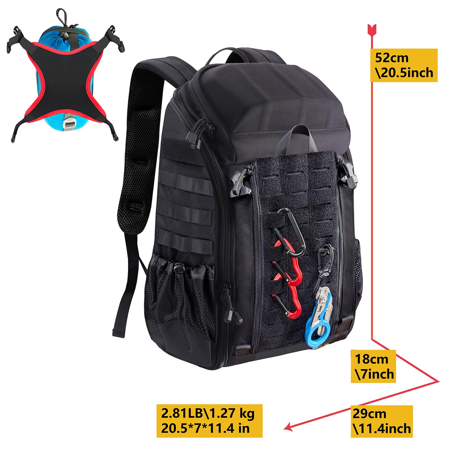30L Tactical Military Backpack for Men - Waterproof Molle Rucksack with 15.6