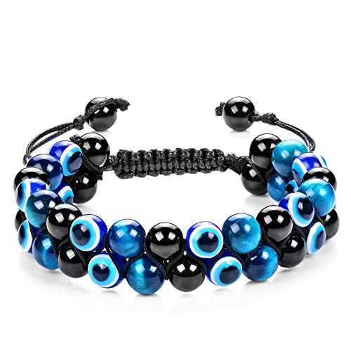 8mm Blue Tiger Eye/Evil's Eye/Black Onyx