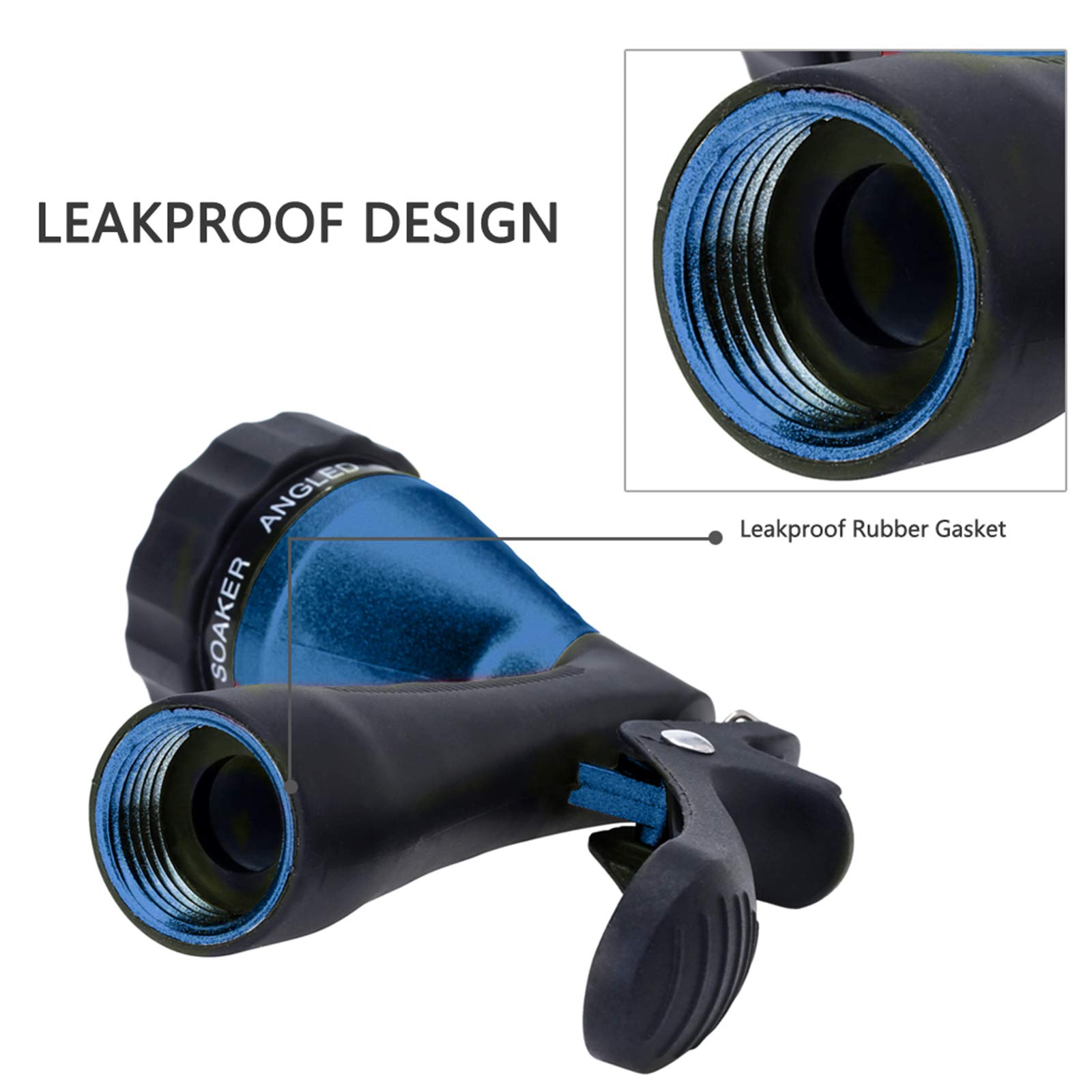 Premium GREEN MOUNT Metal Garden Hose Nozzle - Heavy Duty Water Spray Nozzle with 8 Adjustable Patterns for Lawn, Car Washing & Outdoor Cleaning