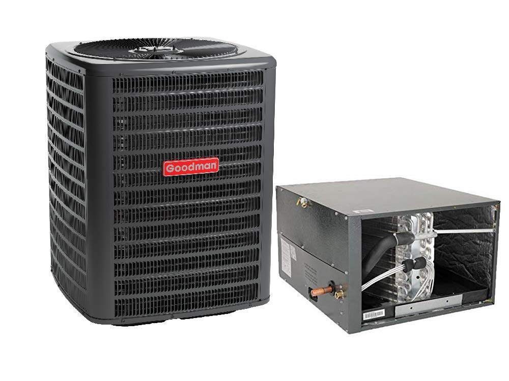 Goodman 2.5 Ton 14 SEER Air Conditioner Bundle with CHPF3743C6 Furnace - GSX140301 - Energy Efficient HVAC System for Home Cooling & Heating - Perfect for Residential Use in Hot Climates