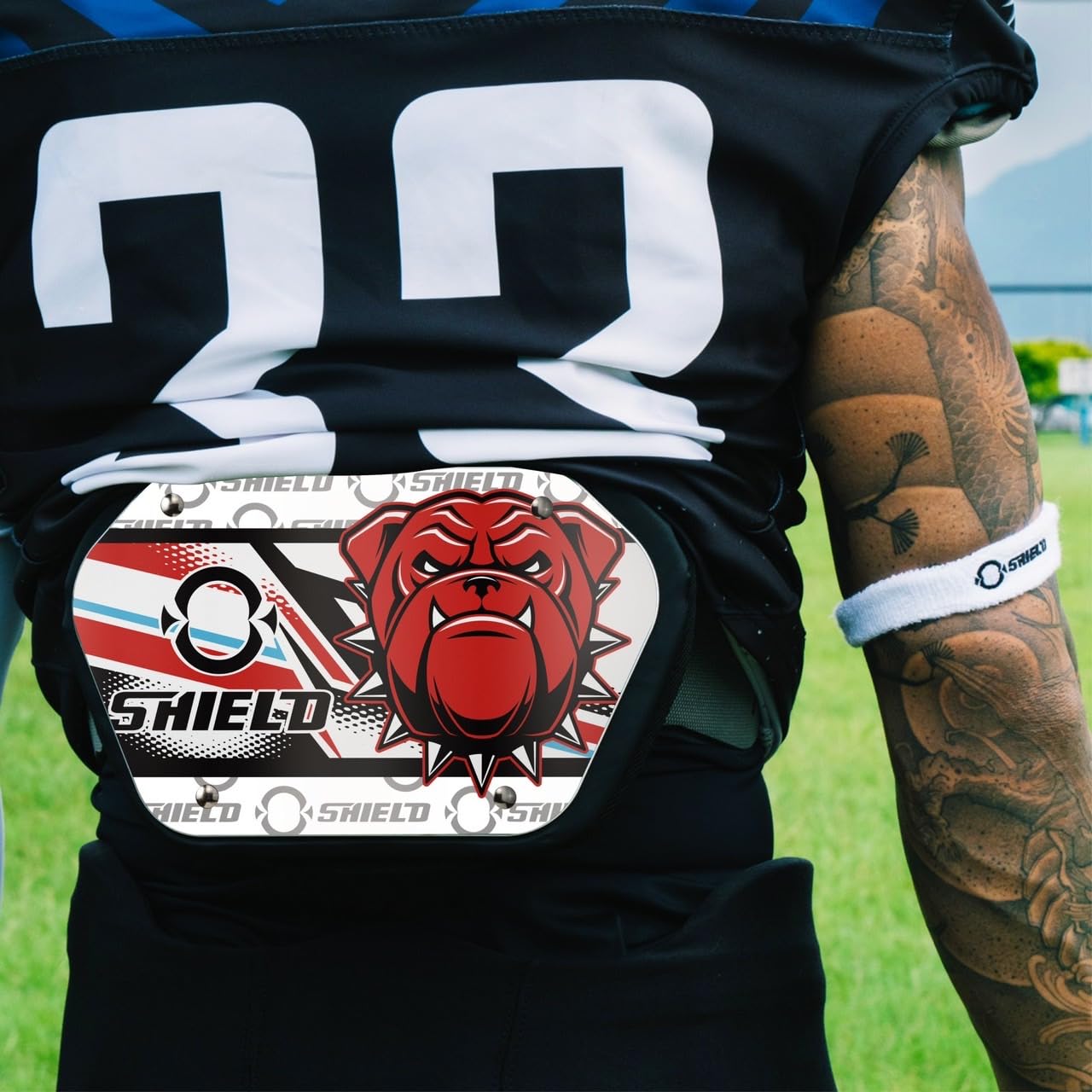 O Shield Danger Dog Football Back Plate - Premium Lower Back Protector for Football Players - Rear Impact Protection Pads for Safety & Performance - Ideal for Tackling, Blocking & Contact Drills
