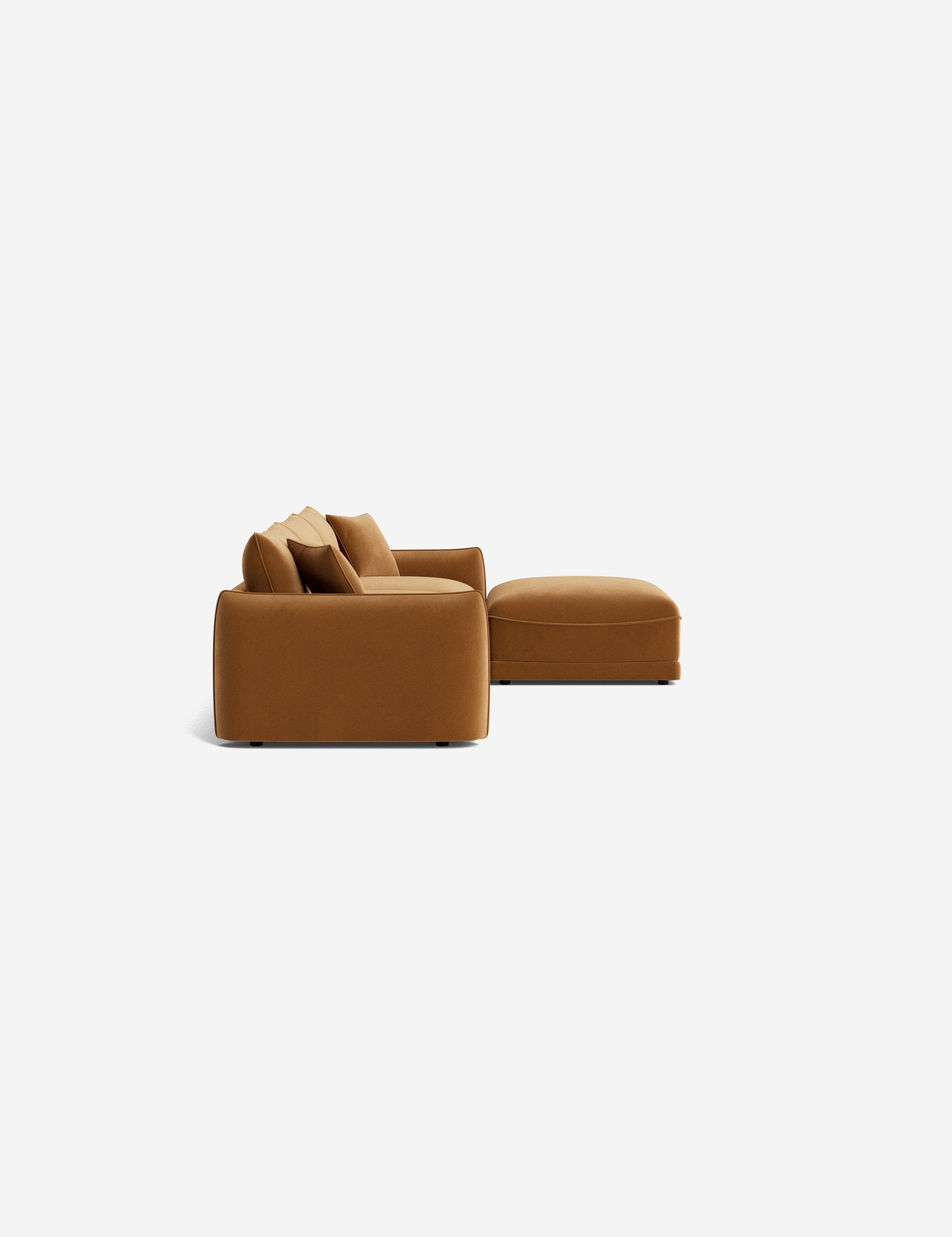 Balmer Sectional Sofa with Ottoman - Modern L-Shaped Couch Set for Living Room, Lounge & Family Room - Comfortable Fabric Sofa for Relaxing, Entertaining & Movie Nights