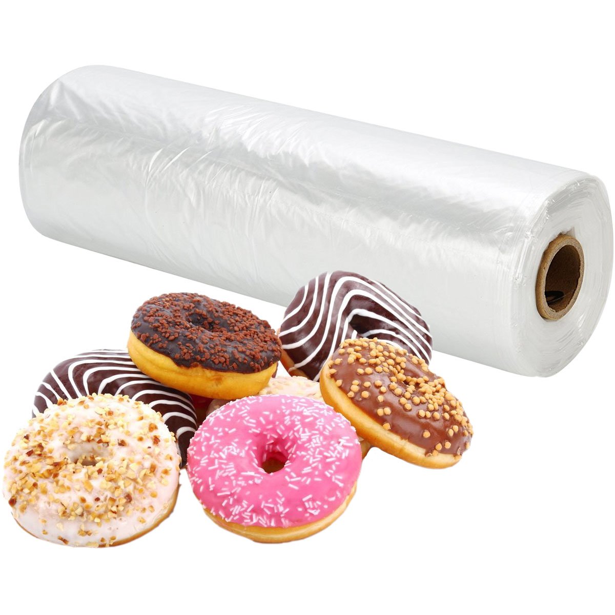 RBHK 12x20 Inch Clear Plastic Produce Bags on Roll - 350 Bags per Roll, 4 Rolls Total - Food Storage Bags for Fruits, Vegetables & Groceries - Perfect for Farmers Market, Supermarket & Home Kitchen Use