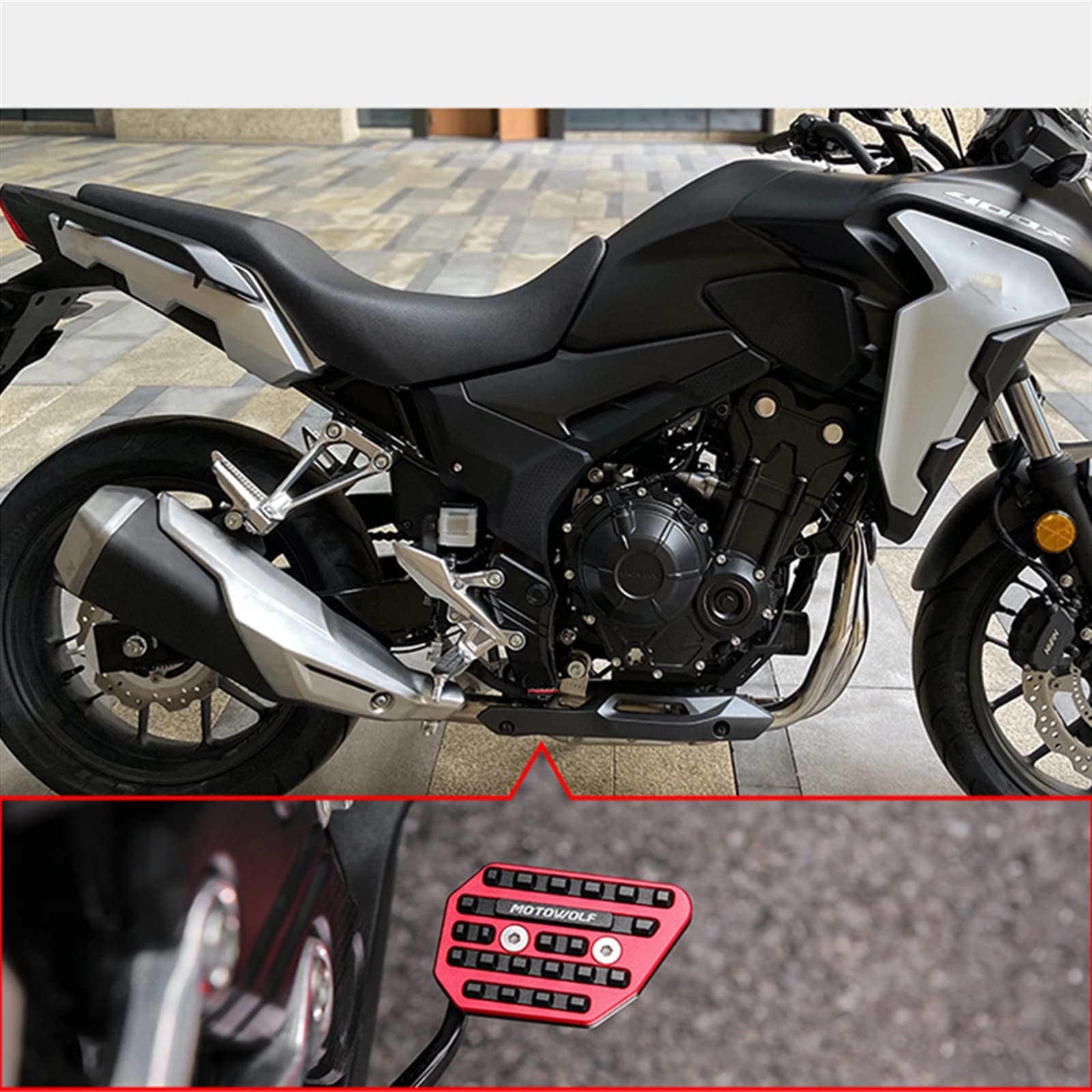 Honda CB500X CB400X 2019-2022 Motorcycle Rear Brake Pedal Extension - Black Foot Peg Pad Extender Upgrade Replacement Part for Improved Comfort & Control - Perfect for Long Rides & Off-Road Adventures