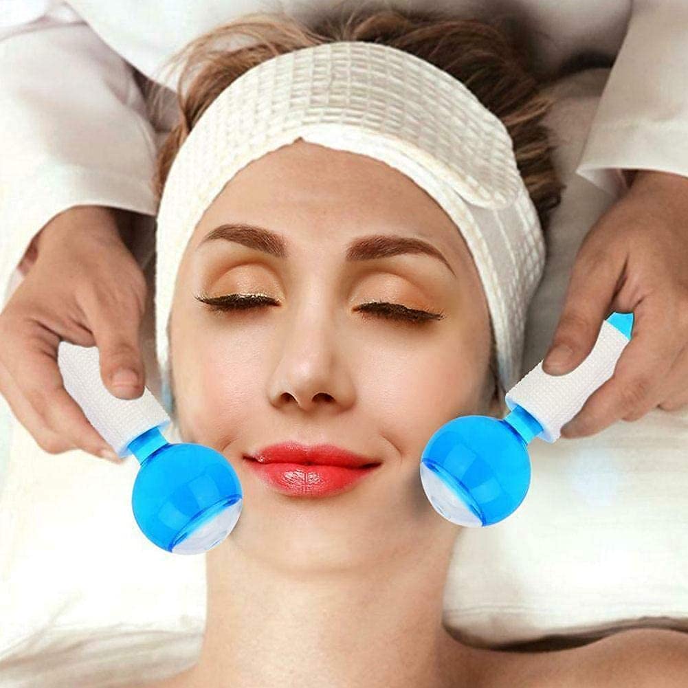 SHREVI IMPEX Ice Roller Globes - Cooling Facial Massage Tool for Face & Neck Relief, Smart Magic Cool Face Roller Ball for Puffiness & Inflammation - Perfect for Skincare Routine, Morning Depuffing & Post-Workout Recovery