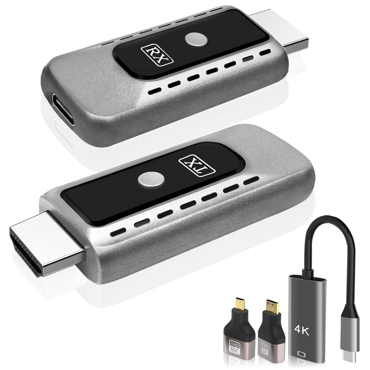 SUNMEG Wireless HDMI Transmitter and Receiver Kit - 4K Decode & 1080P Output, Dual Band 2.4G/5G, Plug & Play - Stream HD Video/Audio from Laptop/PC/Projector to Monitor/TV for Home Theater, Gaming & Office Presentations