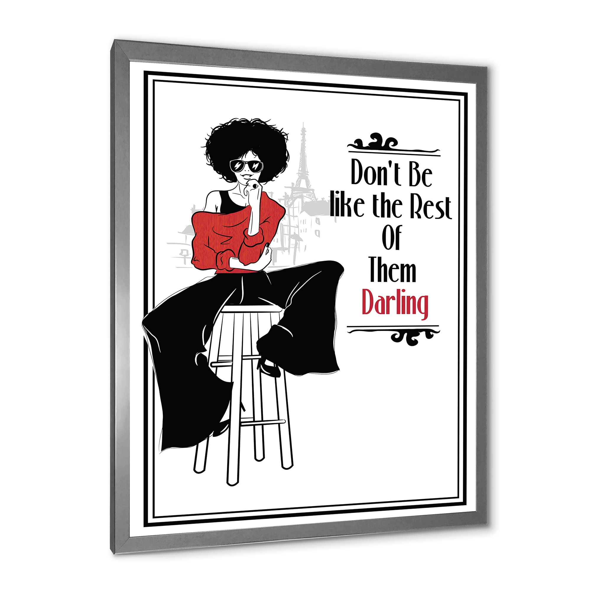 DesignQ Passion Life Fashion Girl VI Modern Framed Wall Art - Stylish Home Decor for Living Room, Bedroom & Office