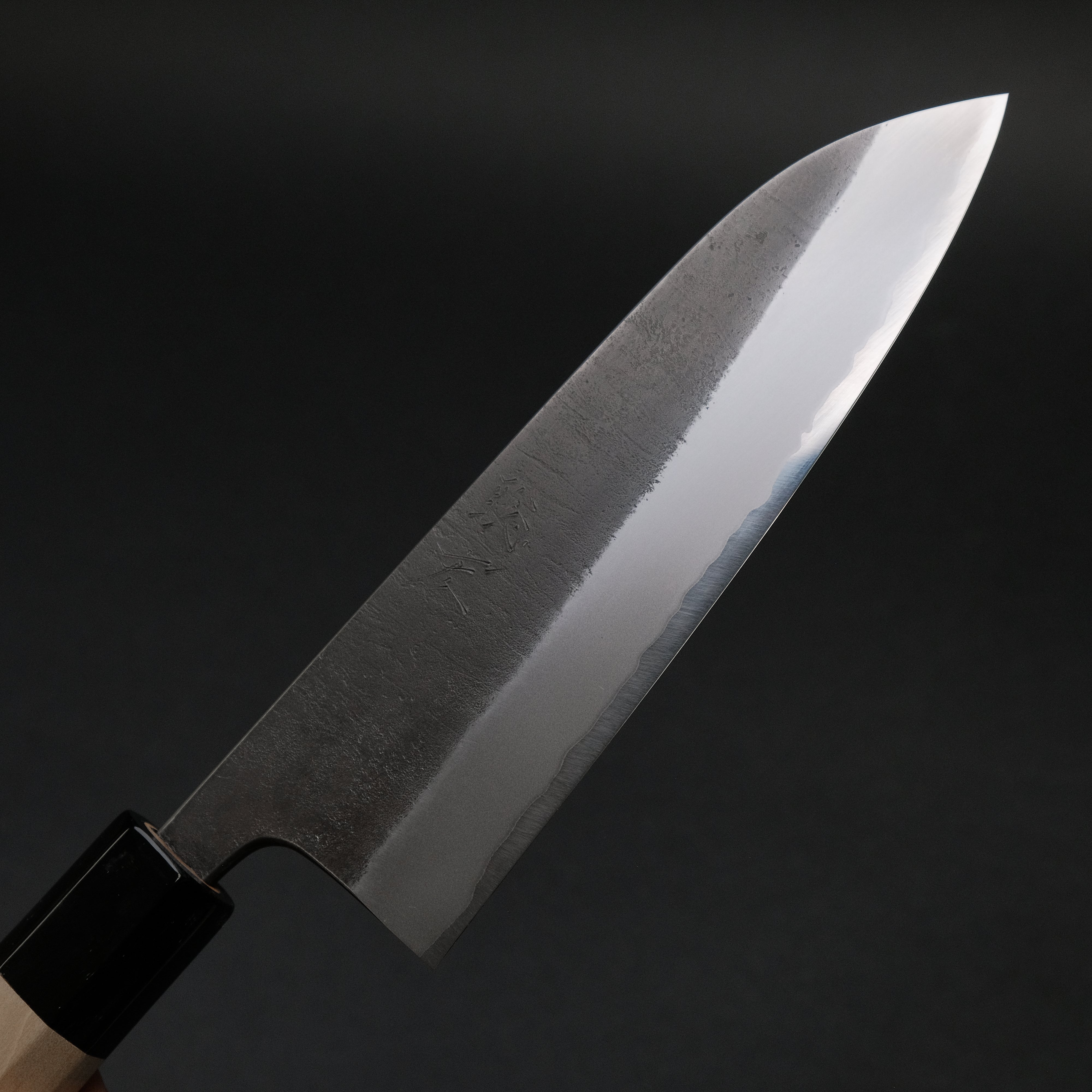 Premium Toshihiro Wakui White #2 Steel Nashiji Santoku Knife 165mm with Magnolia Wood Handle - Japanese Kitchen Knife for Slicing, Dicing & Chopping Vegetables, Meat & Fish