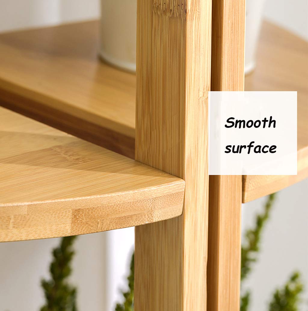 3-Tier Bamboo Plant Stand Shelf - Modern Flower Pot Holder & Storage Rack for Indoor Plants, Succulents, Home Decor - Perfect for Living Room, Balcony & Garden Display