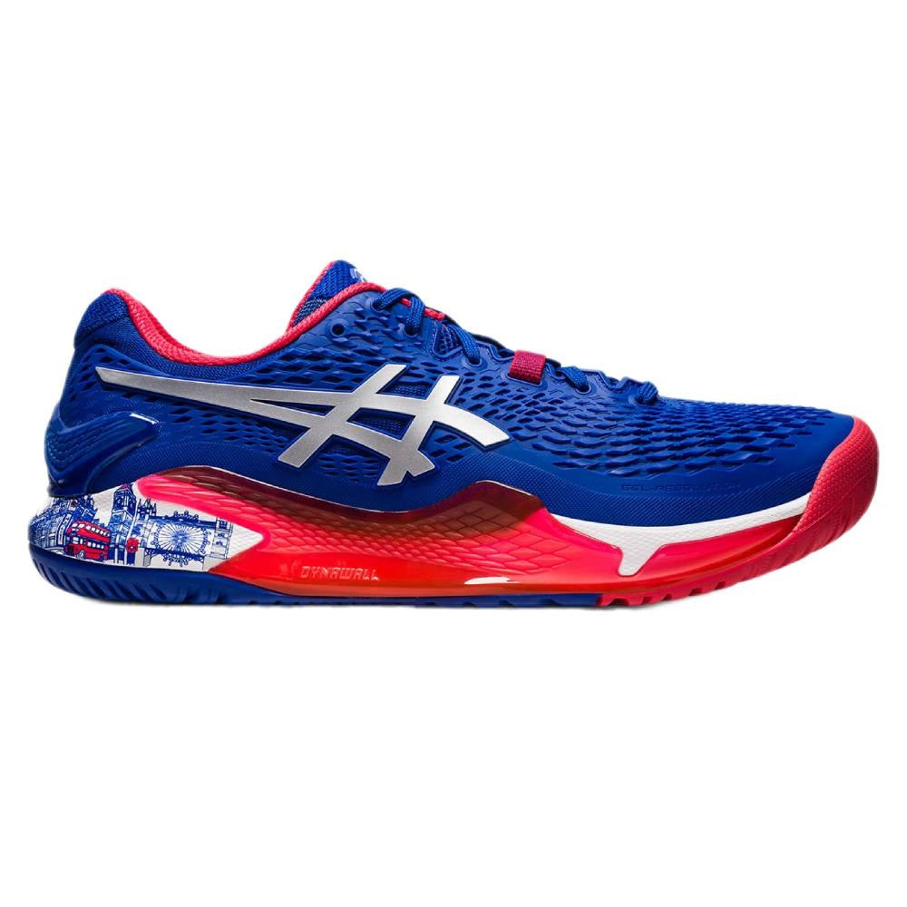 ASICS Gel Resolution 9 London Wimbledon Edition Men's Tennis Shoes - Blue/Red - High-Performance Court Shoes for Competitive Play & Training