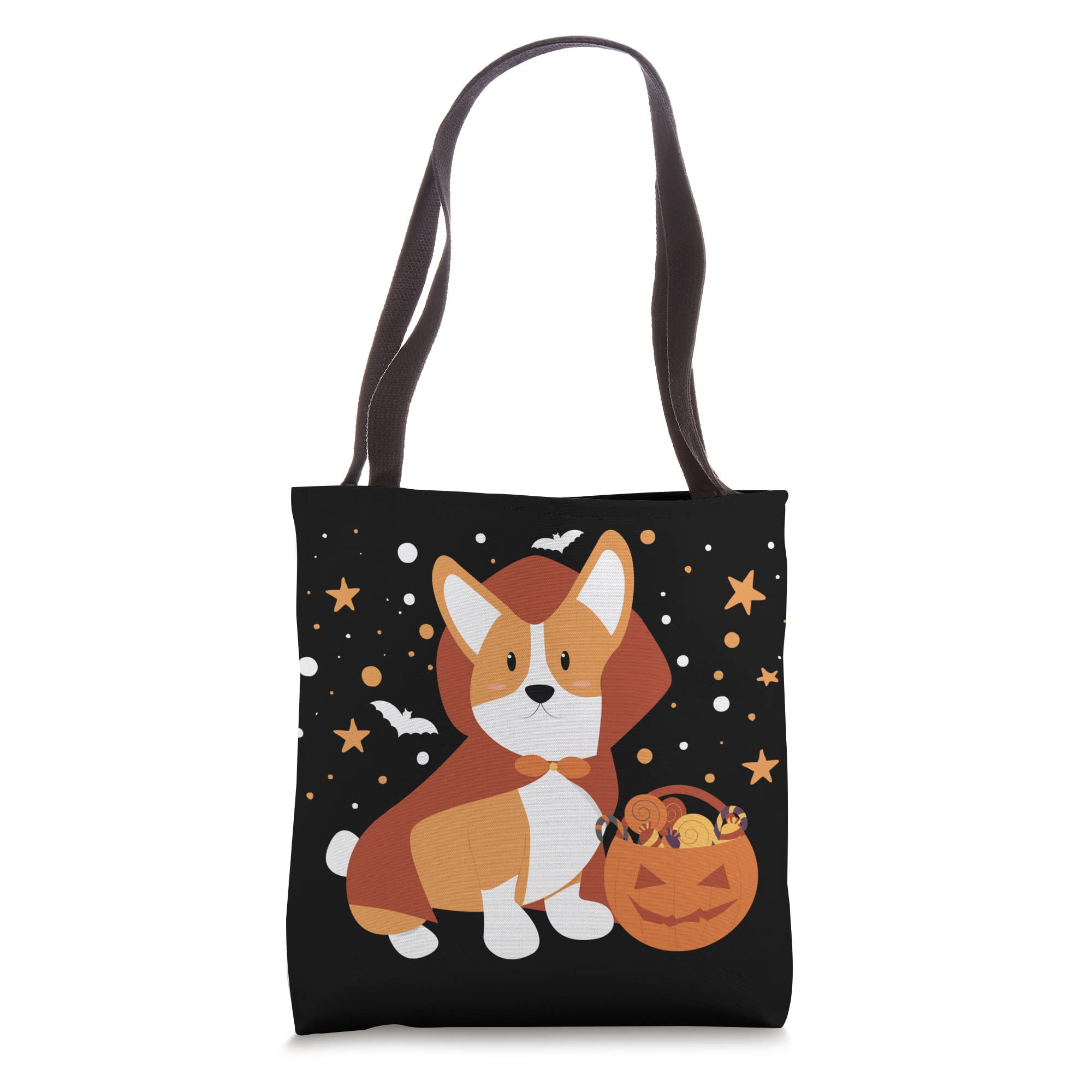 Halloween Trick or Treat Candy Bucket - Corgi Dog Themed Tote Bag for Kids & Adults - Perfect for Trick-or-Treating, Costume Parties & Halloween Festivities