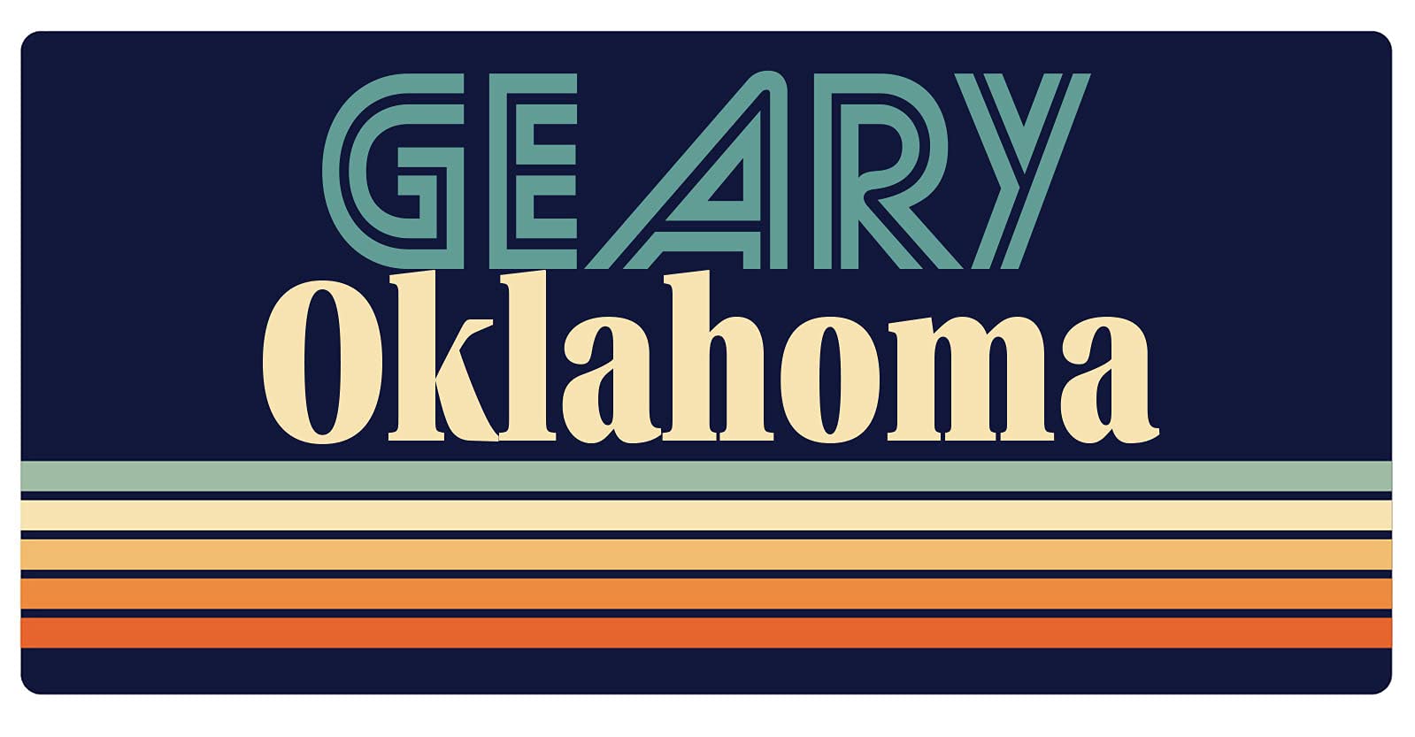 Vintage Geary Oklahoma 5 x 2.5 Inch Retro Fridge Magnet - Perfect for Kitchen Decor, Office Whiteboards & Collectible Souvenirs