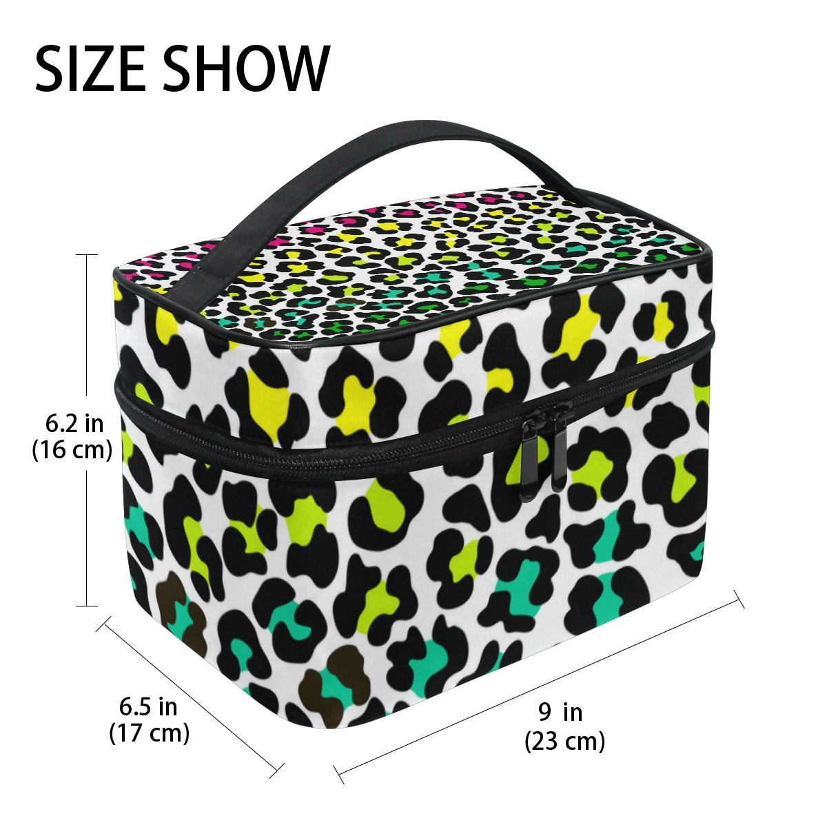 Colorful Leopard Print Cosmetic Bag for Women - Waterproof Travel Makeup Organizer with Multiple Pockets | Perfect for Travel, Gym, and Daily Storage