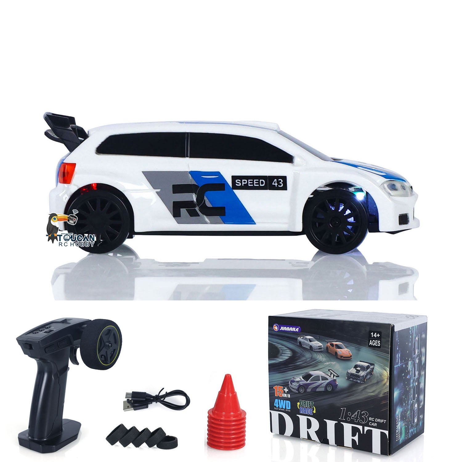 2.4G 1/43 High Speed Remote Control Racing Car - 4WD RTR Mini RC Drift Vehicle with Battery - Perfect Toy Gift for Kids | Indoor & Outdoor Play, Birthday Presents, Racing Competitions