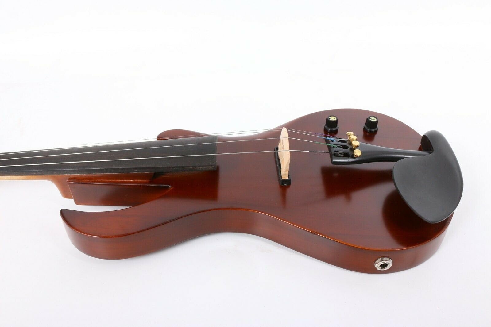**4/4 Full Size Electric Violin Kit – Solid Wood Body, Ebony Fittings, Powerful Sound with Case & Bow (4-String, Red) – Perfect for Silent Practice, Live Performances & Studio Recording**