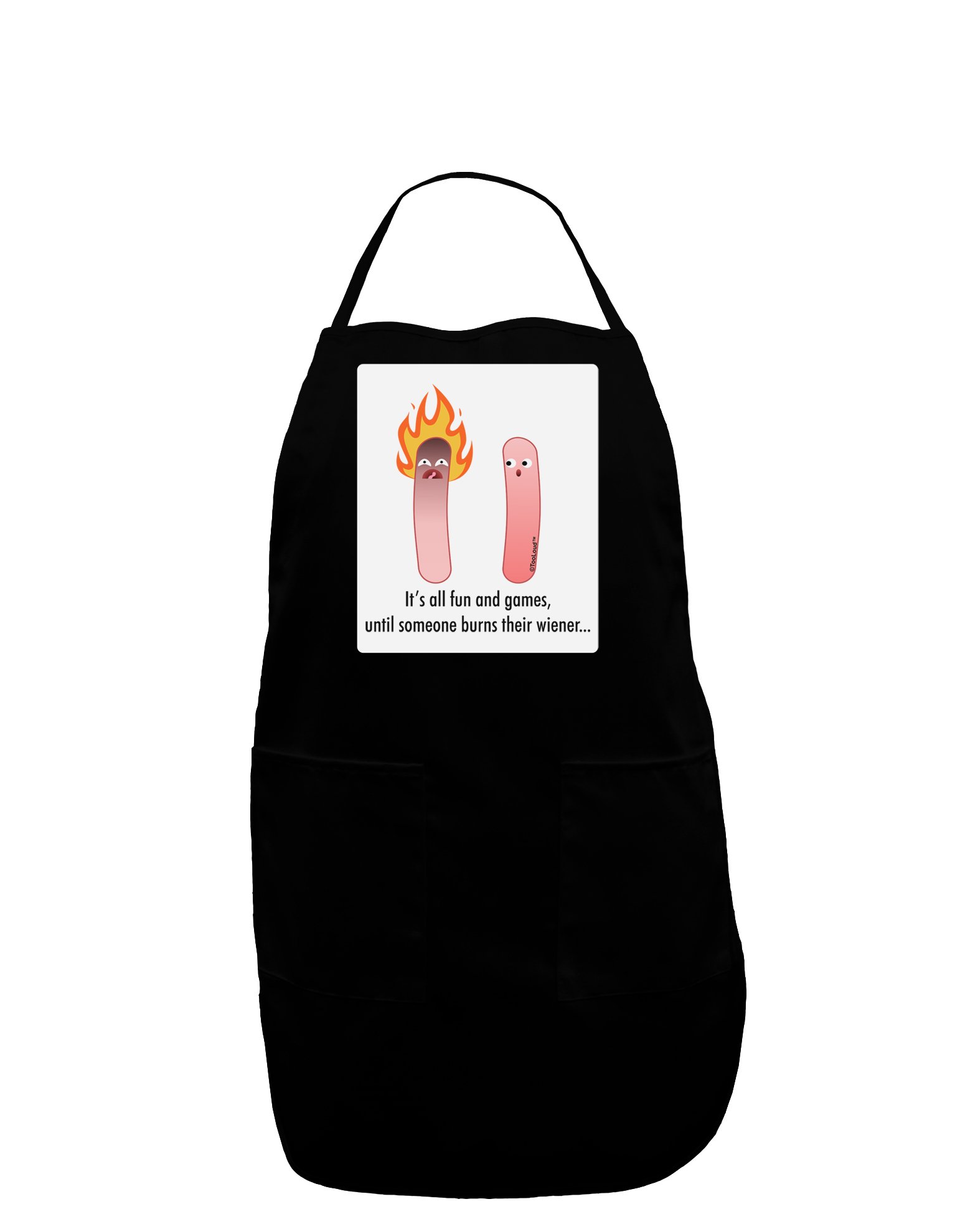 TooLoud It's All Fun and Games - Wiener Panel Dark Adult Apron for Cooking, Grilling & Crafting