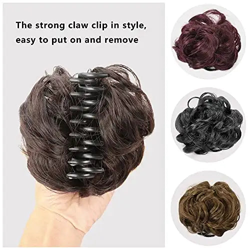 Large Claw Clip Hair Bun Extension - Seamless Hair Accessory for Ponytails & Updos - Perfect for Women, Girls, Everyday & Special Occasions
