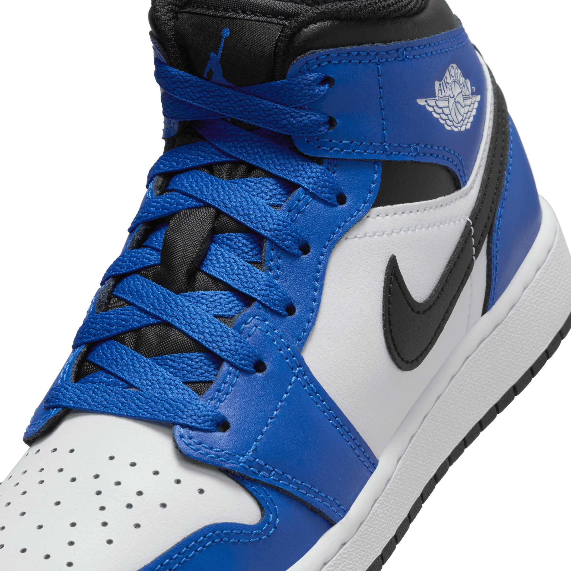AIR JORDAN 1 MID (GS) Basketball Shoes - Game Royal/White/Black Colorway - Perfect for School, Sports & Streetwear Fashion