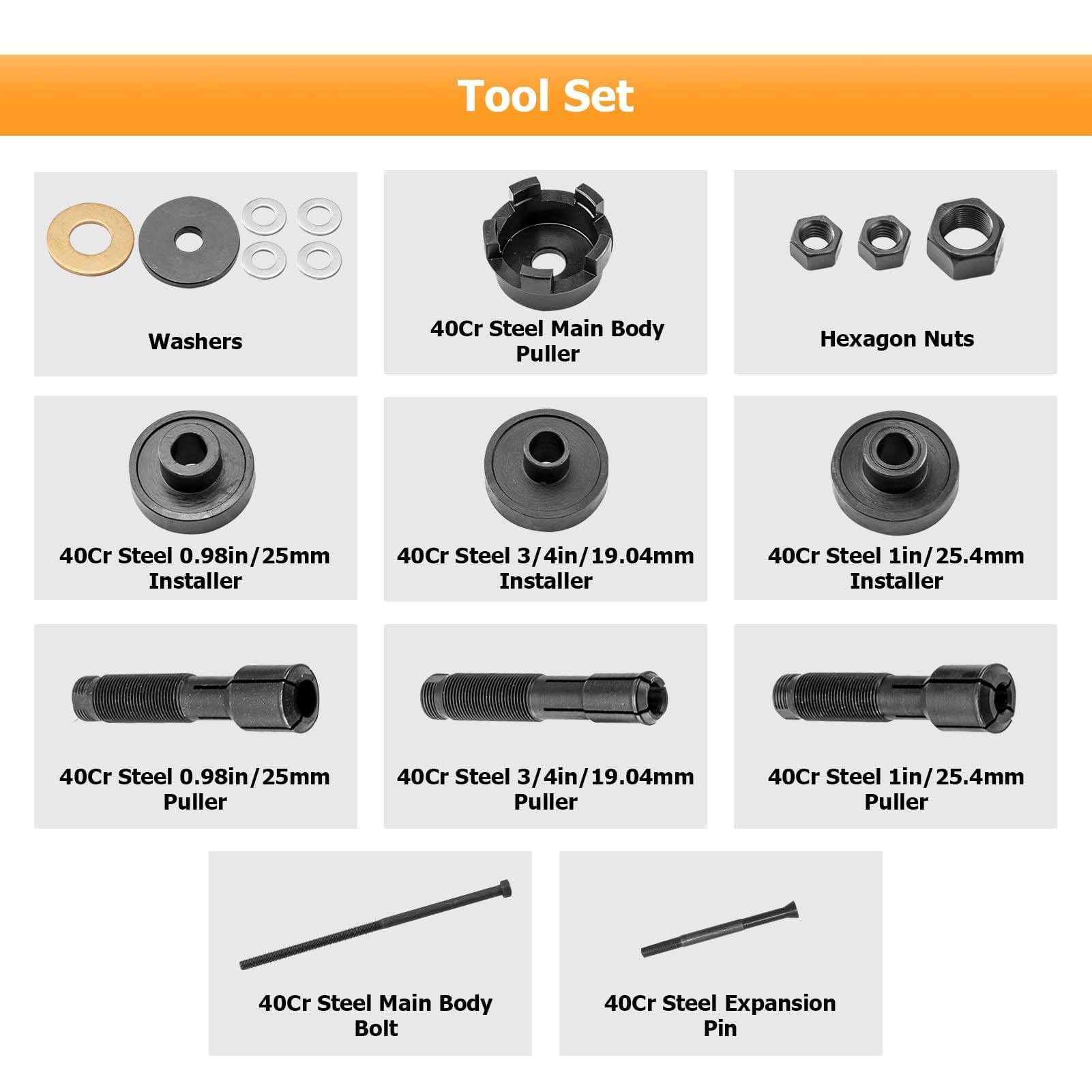 **Mofun Wheel Bearing Puller Kit - Compatible with Harley Twin Cam & Sportster (2000-2024) - 0.75