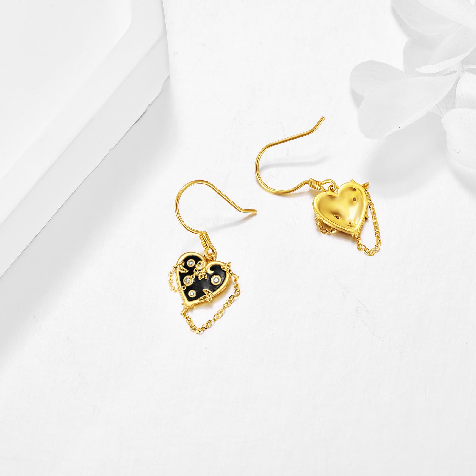 14K Gold Pearl Earrings - Sunflower, Celtic Knot, Cat & Witches Heart Designs | Cultured Freshwater Pearl Jewelry for Women | Perfect Gift for Wife, Girlfriend & Mother's Day | Elegant for Weddings, Parties & Special Occasions
