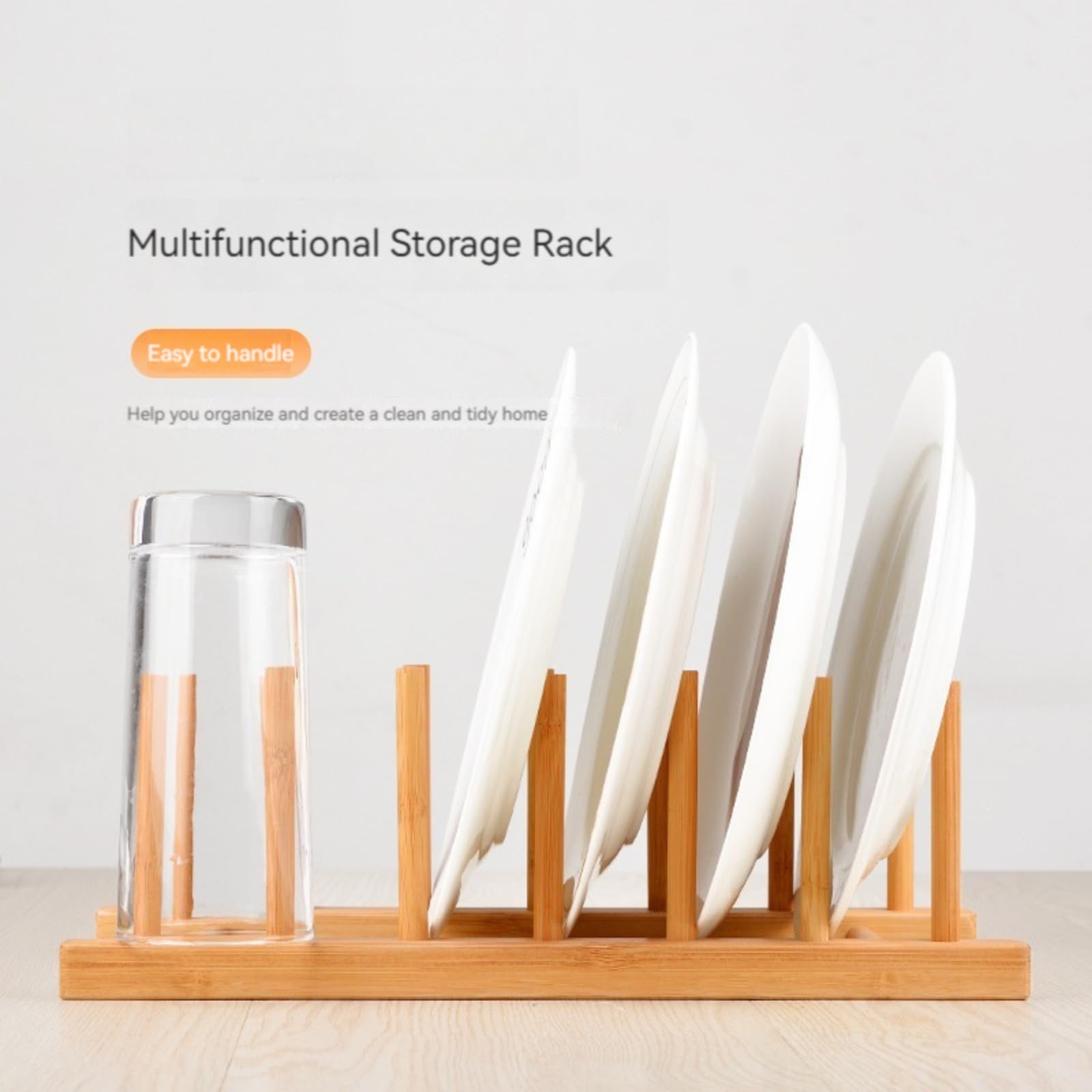 Bamboo Dish Drying Rack - Kitchen Organizer for Dishes & Cups | Space-Saving Countertop Storage