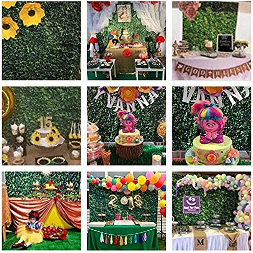 HUAYI 8x6ft Green Grass Leaves Fence Backdrop - Premium Vinyl Photo Booth Background for Birthday, Baby Shower, Wedding & Bridal Shower Decorations - Durable Stretch-Resistant Material (FW-2101) - Perfect for Indoor/Outdoor Party Decor, Photography Studio & Event Backdrops