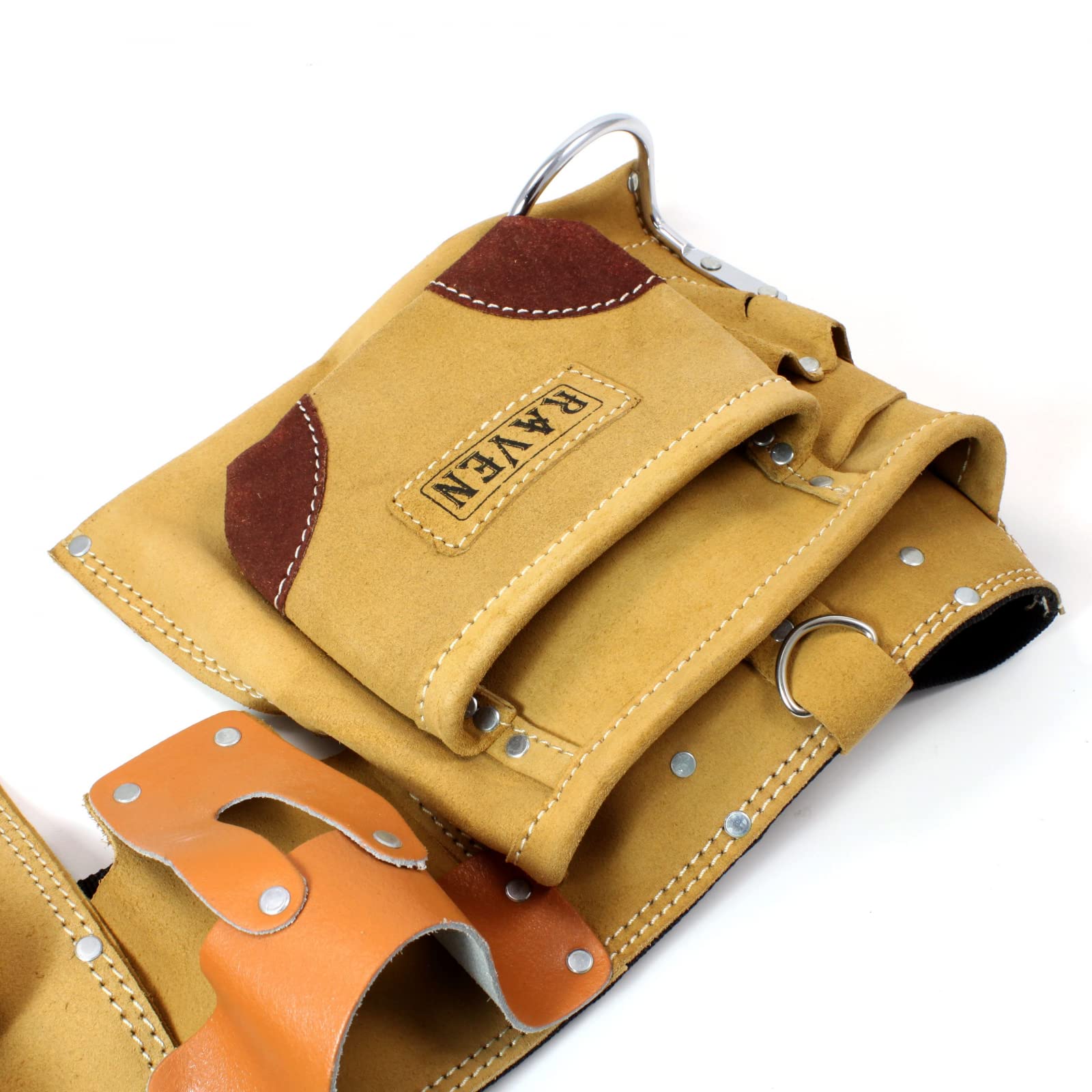 9-Pocket Heavy Duty Leather Tool Belt for Construction & Carpentry - Large Hammer & Drill Pouch with Durable Tan Finish | Ideal for Electricians, Contractors & DIY Home Improvement Projects