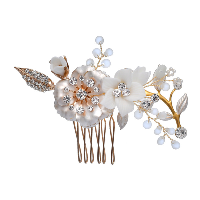 Elegant Bridal Gold Hair Comb & Pin Set (S8190) – Perfect for Weddings, Prom, and Special Occasions – Wholesale Bulk Orders Available