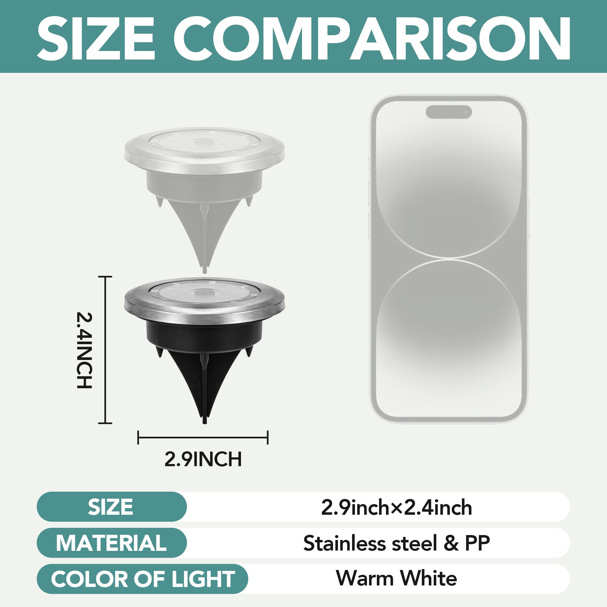 SOLPEX 10 Pack Mini Solar Ground Lights - Waterproof Outdoor Solar Pathway Lights for Garden, Yard, Driveway & Walkway - Warm White Landscape Lighting - Perfect for Patio, Deck, Backyard & Pathway Illumination