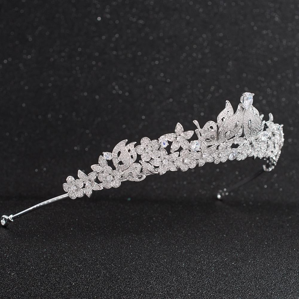Elegant Cubic Zirconia Wedding Tiara Crown CH10209 - Perfect for Bridal, Royal Events & Prom